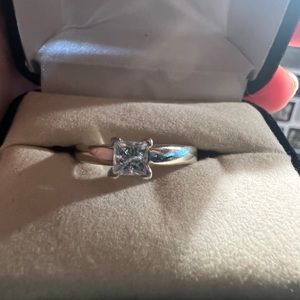 1/2 carat certified Leo diamond, Princess cut engagement ring